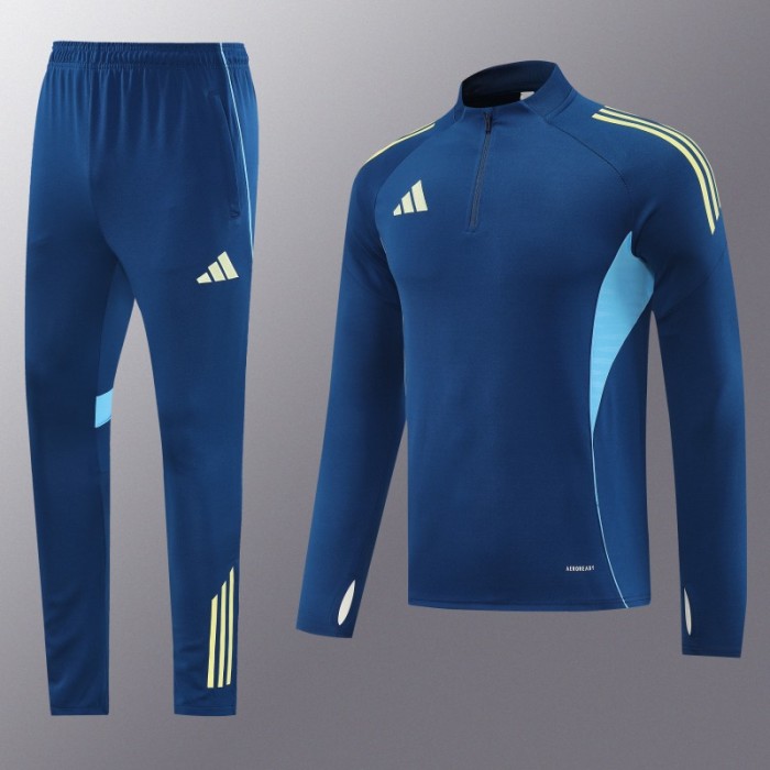 25/26  Adidas Navy Blue Full zipper Jacket Tracksuit+ long pants