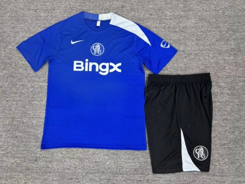 25/26 Kids Chelsea Blue T90 Short Sleeve+Soccer Shorts