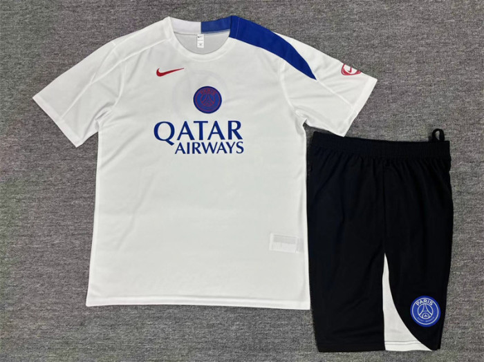 25/26 Kids PSG White T90 Short Sleeve+Soccer Shorts