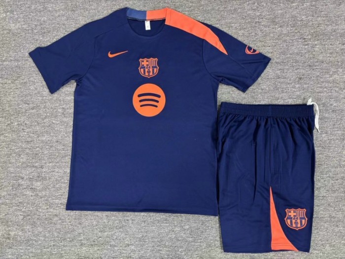 25/26 Kids Barcelona Royal Blue T90 Short Sleeve Jersey+Shorts