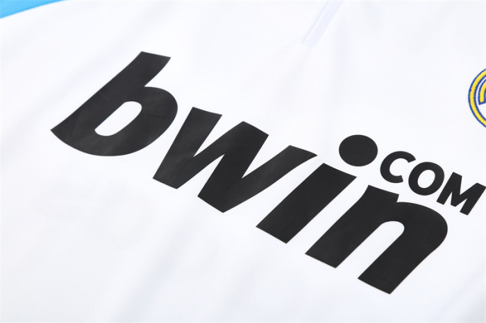 Retro 09/10 Real Madrid White Half Zipper Jacket