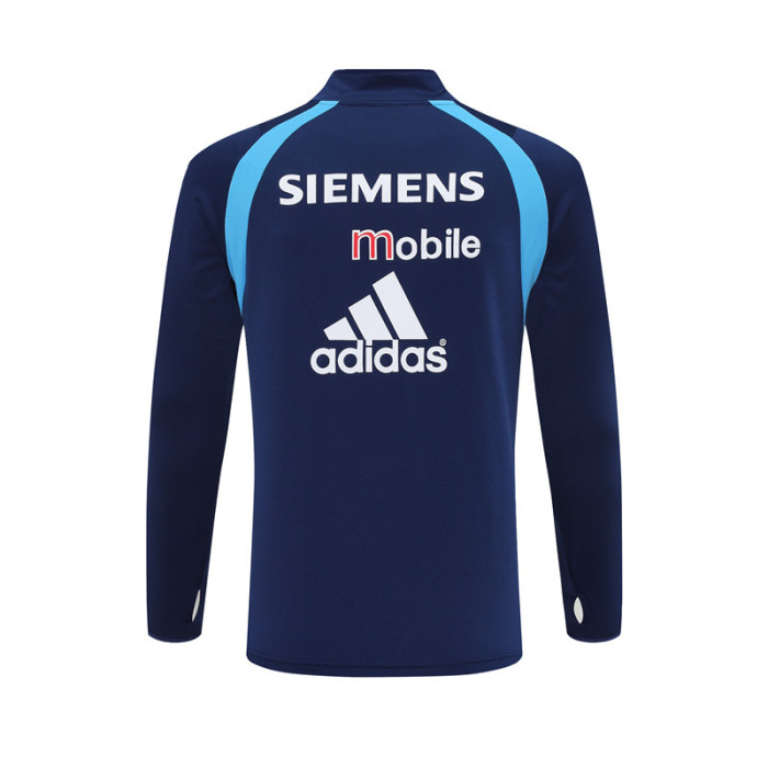 Retro 03/04 Real Madrid Royal Blue Half Zipper Jacket