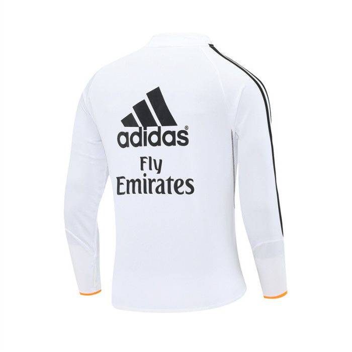 Retro 13/14 Real Madrid White Half Zipper Jacket