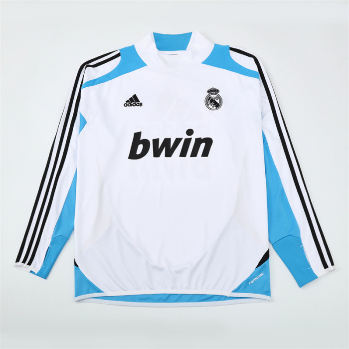 Retro 12/13 Real Madrid White/Blue Half Zipper Jacket