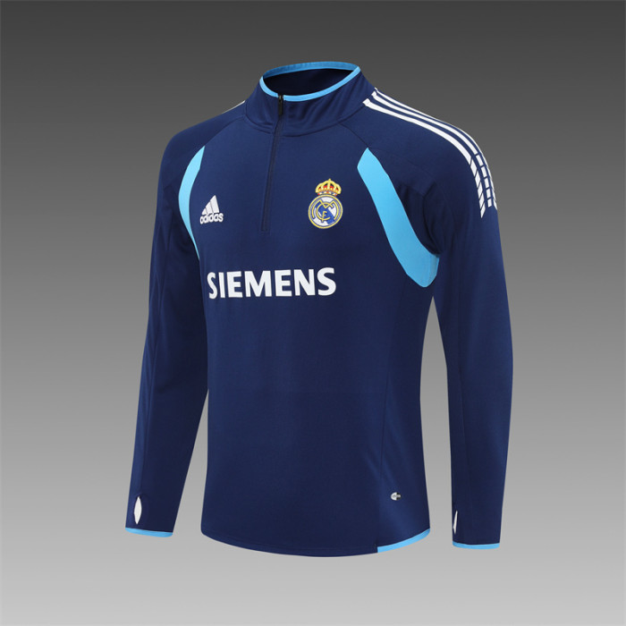 Retro 05/06 Real Madrid Royal Blue Half Zipper Jacket