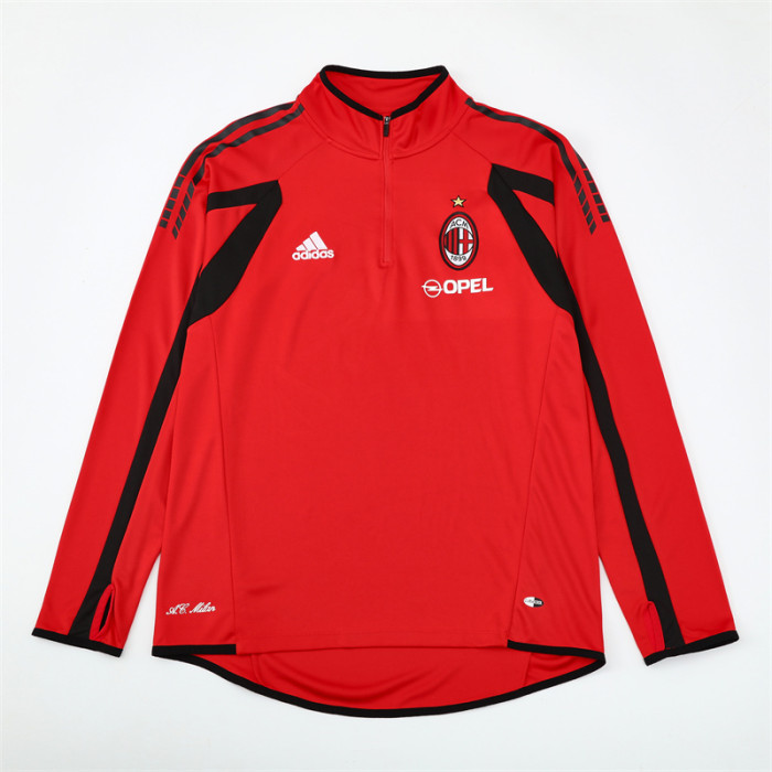 Retro 05/06 AC Milan Red Half Zipper Jacket