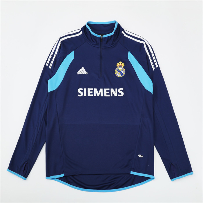 Retro 05/06 Real Madrid Royal Blue Half Zipper Jacket