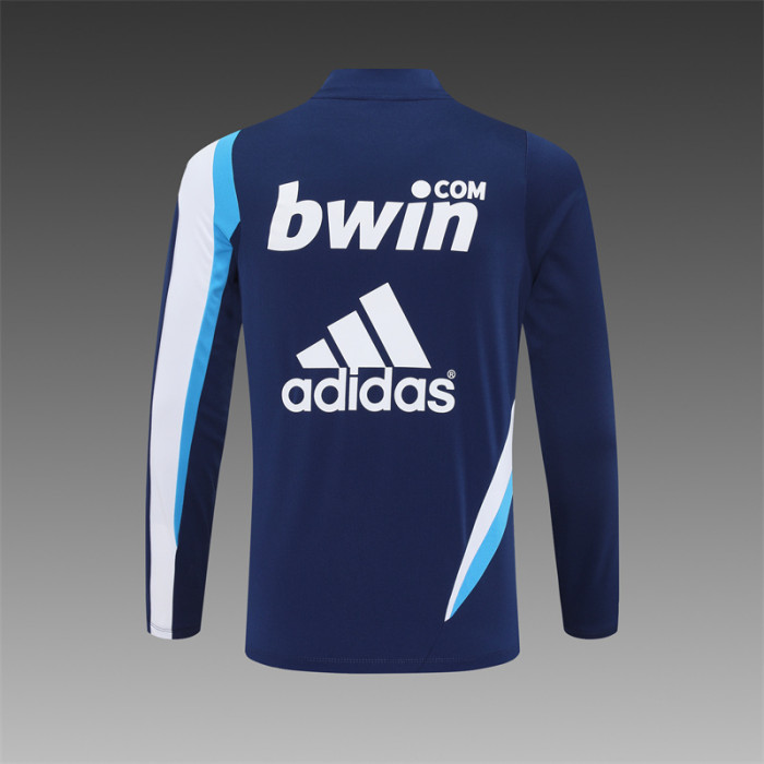 Retro 09/10 Real Madrid Royal Blue Half Zipper Jacket