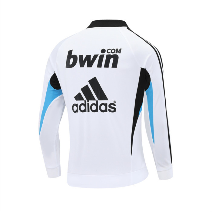 Retro 08/09 Real Madrid White Half Zipper Jacket