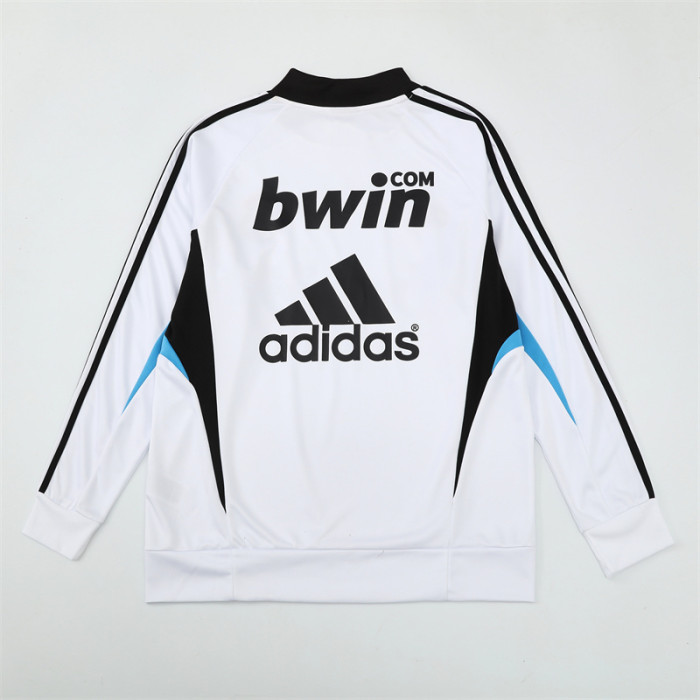 Retro 08/09 Real Madrid White Half Zipper Jacket
