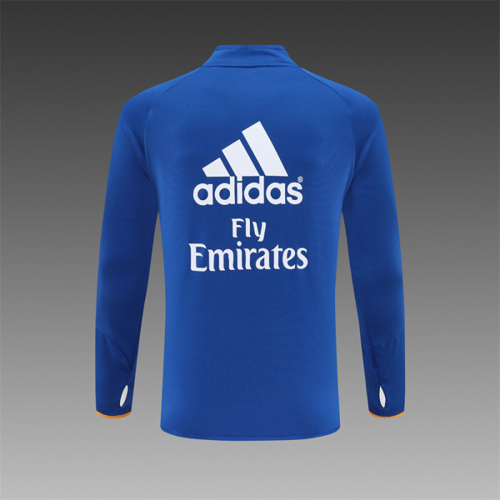 Retro 13/14 Real Madrid Color Blue Half Zipper Jacket