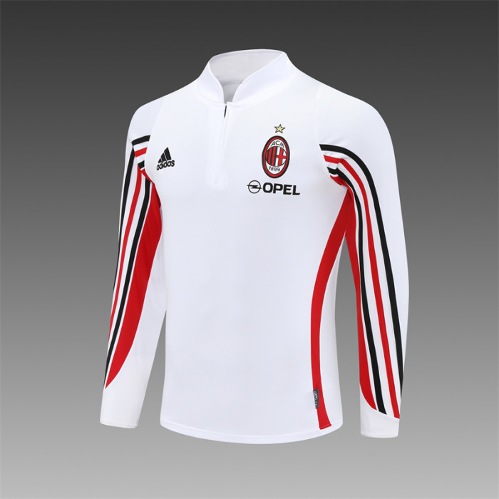 Retro 03/04 AC Milan White Half Zipper Jacket