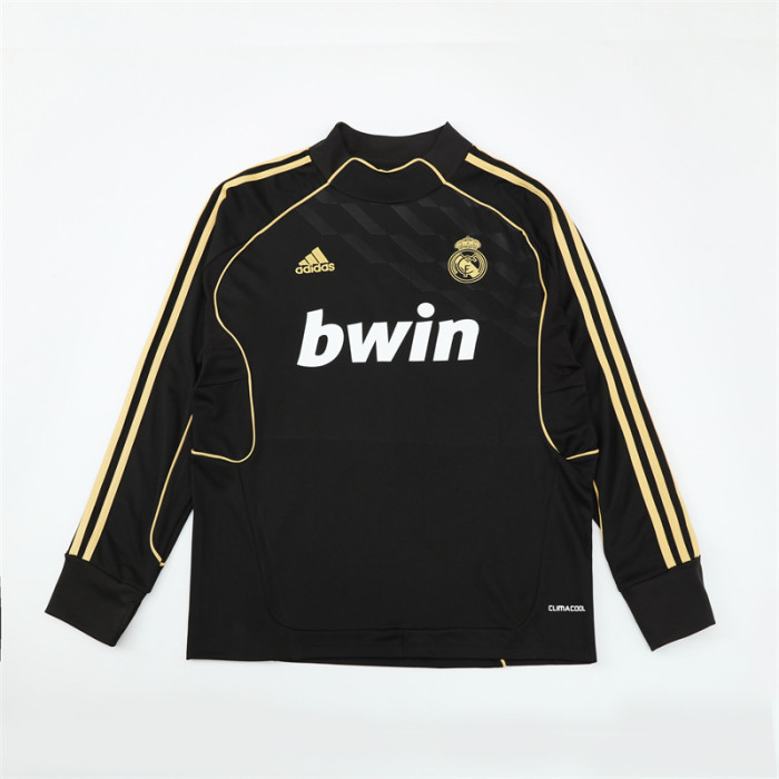 Retro 11/12 Real Madrid Black Half Zipper Jacket