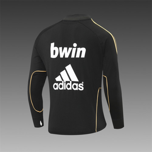 Retro 11/12 Real Madrid Black Half Zipper Jacket