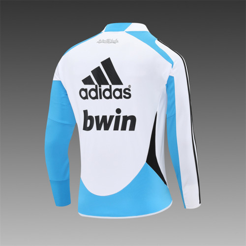 Retro 12/13 Real Madrid White/Blue Half Zipper Jacket