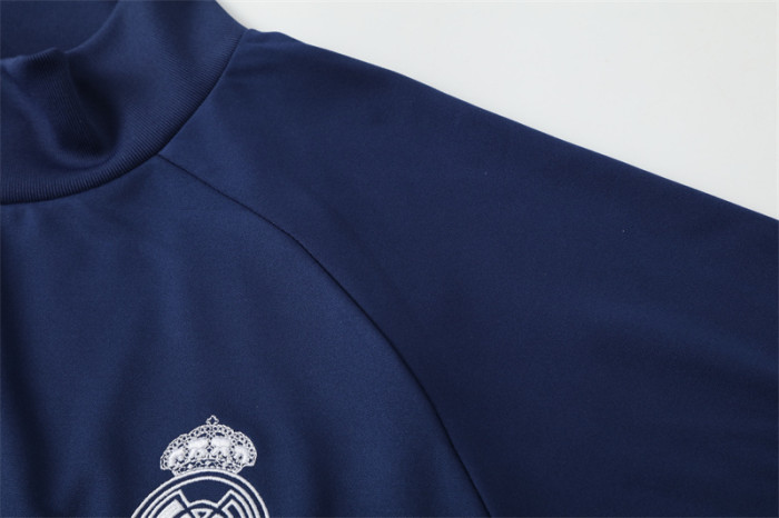 Retro 16/17 Real Madrid Royal Blue Half Zipper Jacket