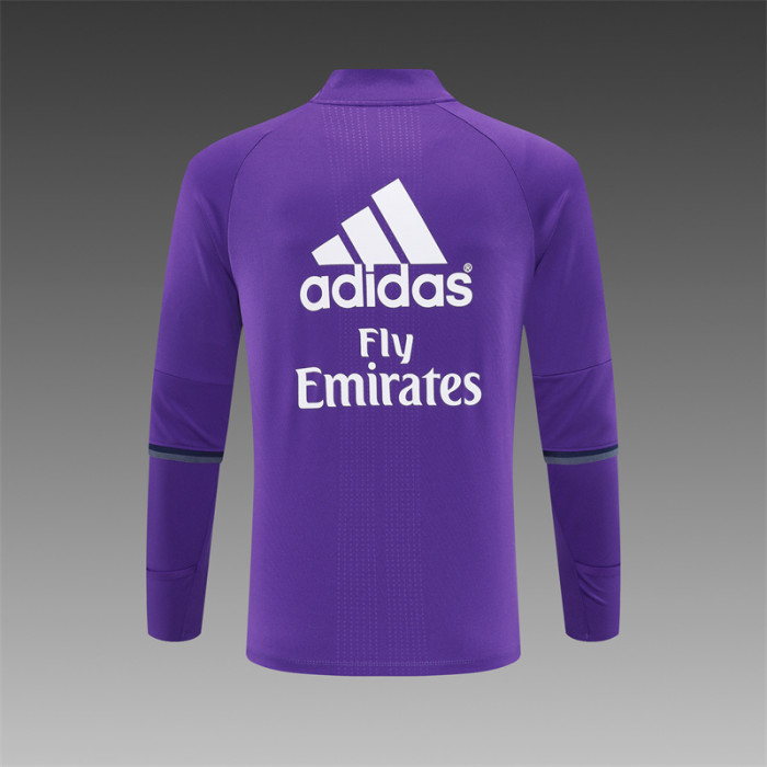 Retro 16/17 Real Madrid Purple Half Zipper Jacket