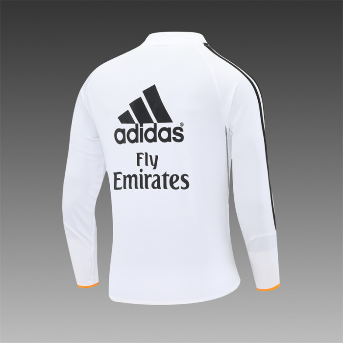 Retro 13/14 Real Madrid White Half Zipper Jacket