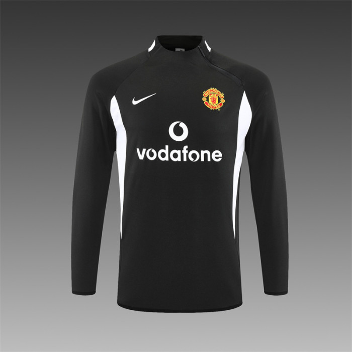 Retro 02/03 Manchester United Black Half Zipper Jacket
