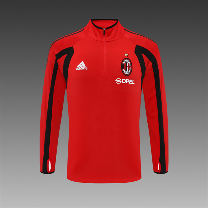 Retro 05/06 AC Milan Red Half Zipper Jacket