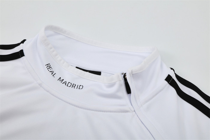 Retro 13/14 Real Madrid White Half Zipper Jacket