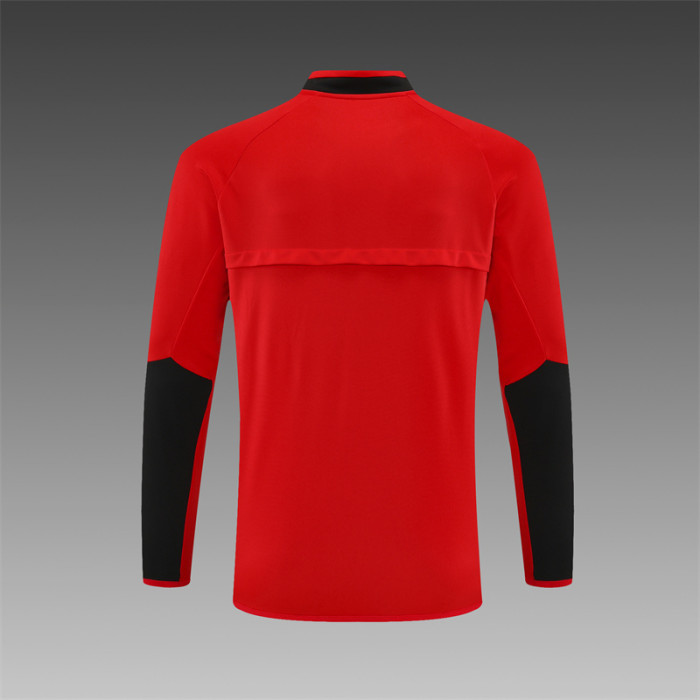 Retro 02/03 Manchester United Red Half Zipper Jacket