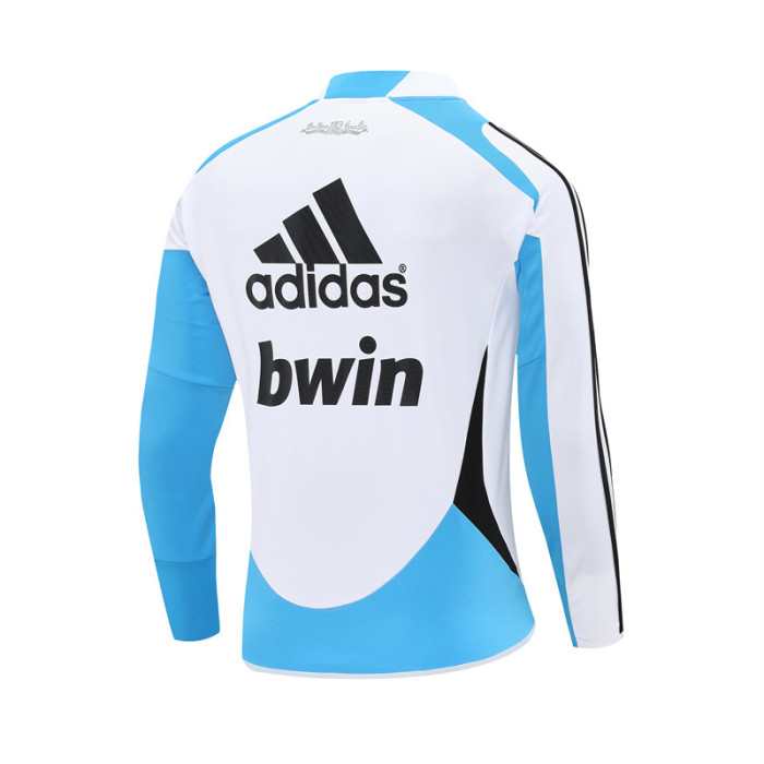 Retro 12/13 Real Madrid White/Blue Half Zipper Jacket