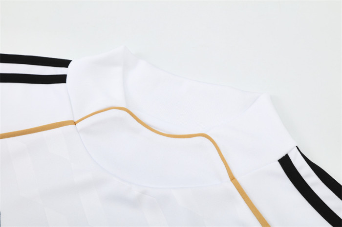 Retro 11/12 Real Madrid White Half Zipper Jacket