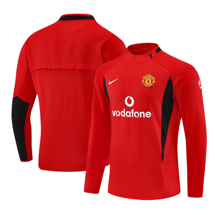 Retro 02/03 Manchester United Red Half Zipper Jacket
