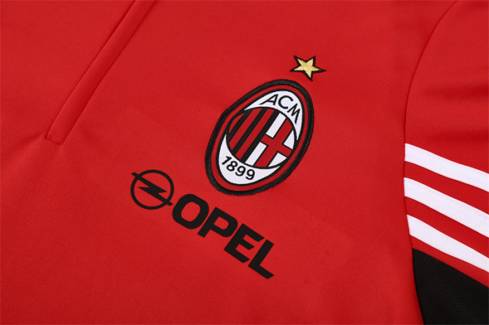 Retro 03/04 AC Milan Red Half Zipper Jacket