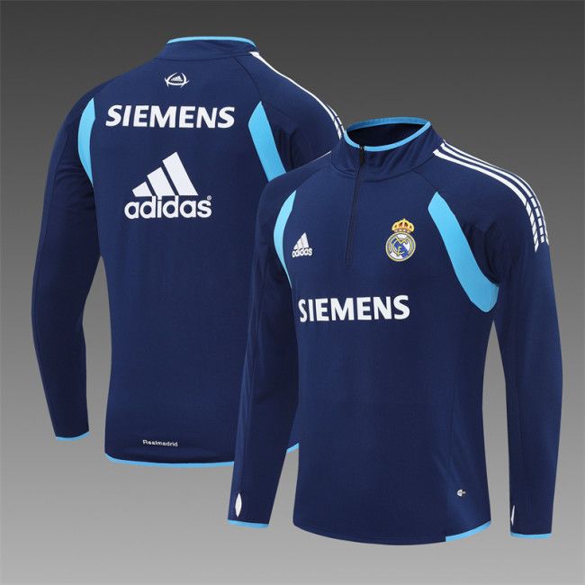 Retro 05/06 Real Madrid Royal Blue Half Zipper Jacket