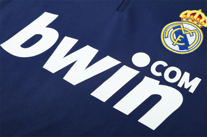 Retro 09/10 Real Madrid Royal Blue Half Zipper Jacket