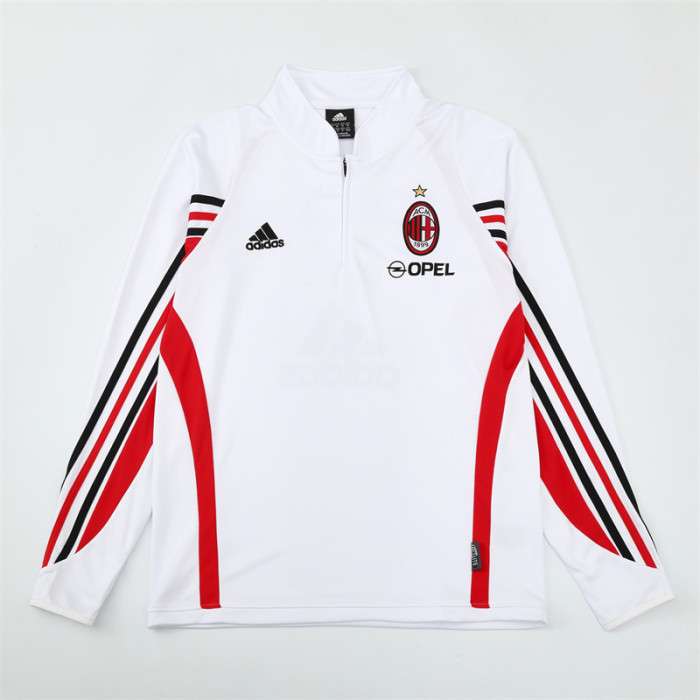Retro 03/04 AC Milan White Half Zipper Jacket