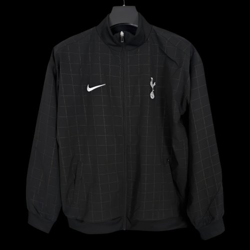 25/26 Tottenham Hotspur Black Grid Windbreaker