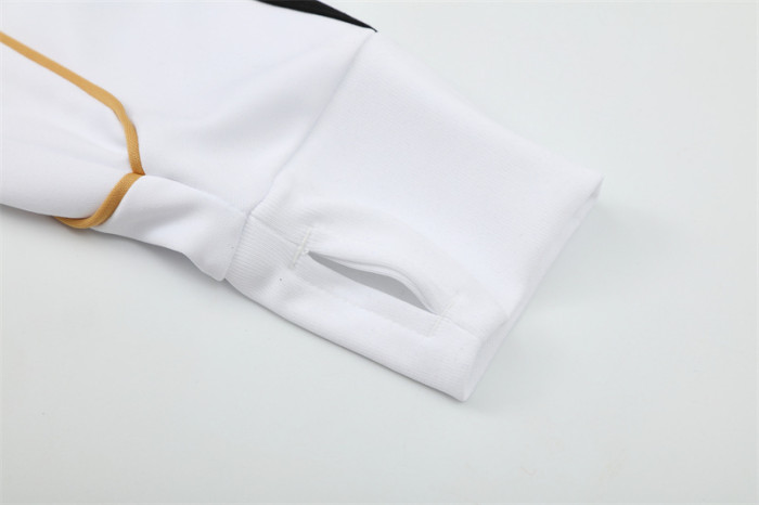 Retro 11/12 Real Madrid White Half Zipper Jacket