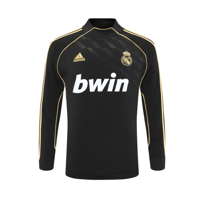 Retro 11/12 Real Madrid Black Half Zipper Jacket
