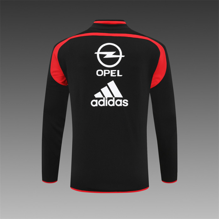 Retro 04/05 AC Milan Black Half Zipper Jacket+Long Pants