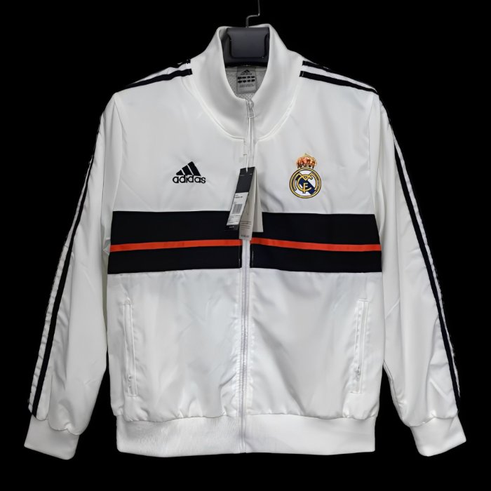 25/26 Real Madrid White  Full Zipper Windbreaker