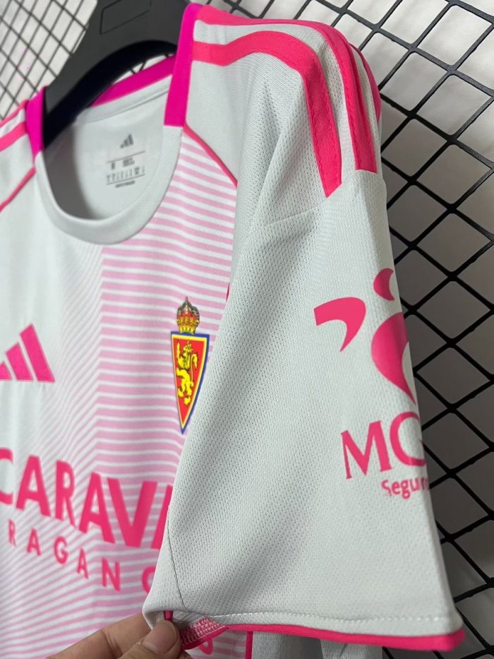 25/26 Real Zaragoza Fourth White/Pink Jersey