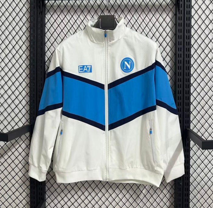 25/26 Napoli White Full Zipper Windbreaker