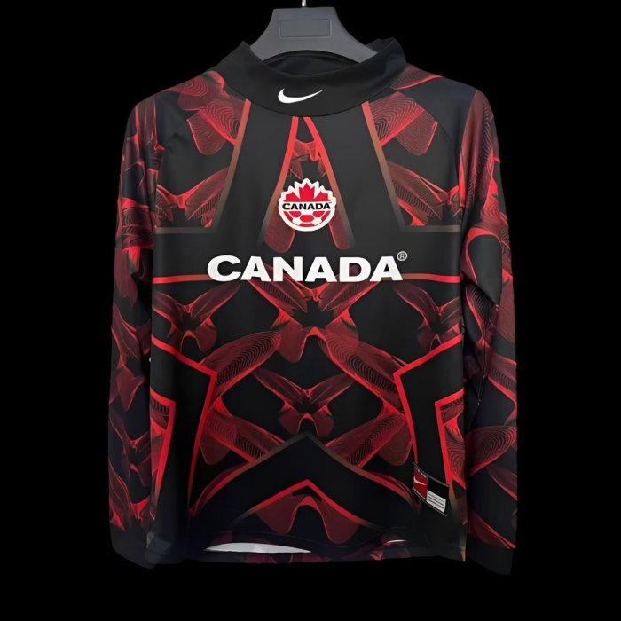 2026 Canada Black/Red Long Sleeve Goalkeeper Jersey