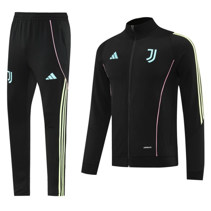 25/26  Juventus Black  Full zipper Jacket Tracksuit+ long pants