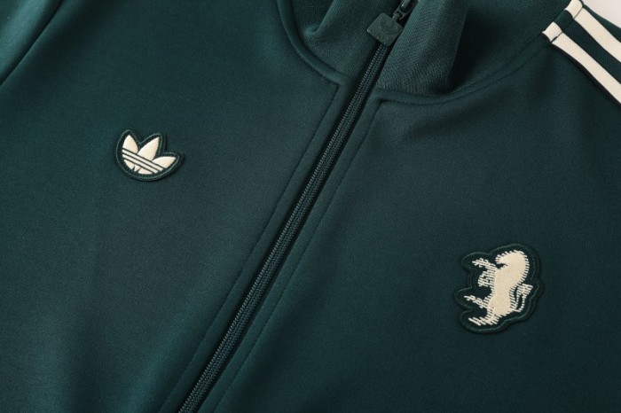 25/26  Juventus Retro Dark Green  Full zipper Jacket Tracksuit+ long pants