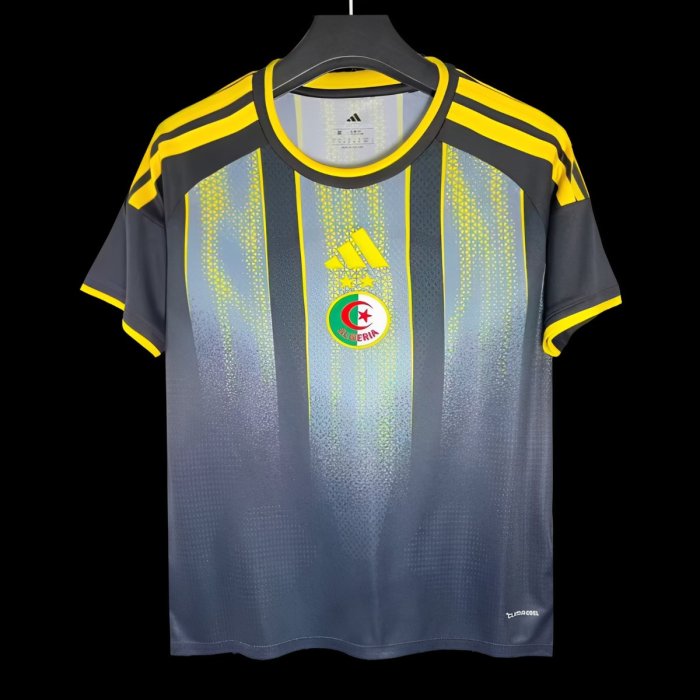2026 Algeria Grey with Yellow Gradient Stripes Pre-Match Jersey