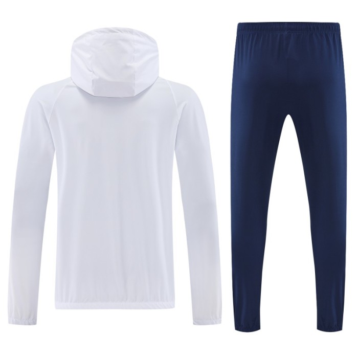 25/26 Paris White Full zipper Jacket Tracksuit+ long pants