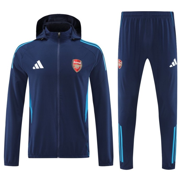 25/26 Arsenal Navy Blue Full zipper Jacket Tracksuit+ long pants