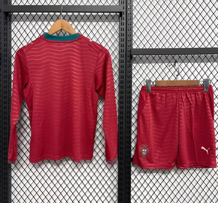 2026 Kids Portugal Home Long Sleeve Jersey