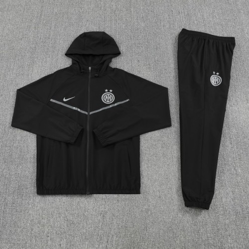 25/26 Inter Milan Black Full zipper Jacket Tracksuit+ long pants