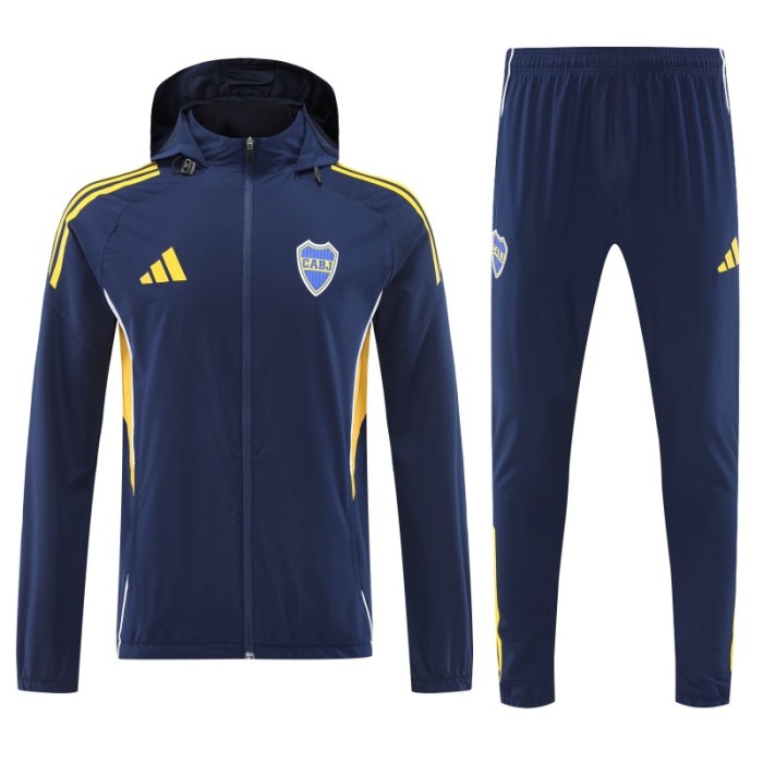 25/26 Boca Juniors Navy Blue Full zipper Jacket Tracksuit+ long pants
