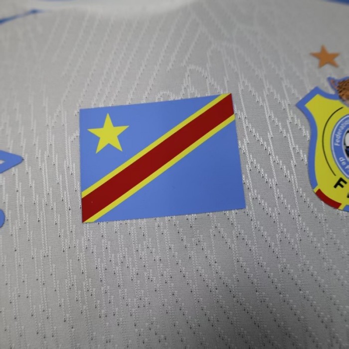 Player Version 2026 DR Congo Third White Blue Geometric Jersey